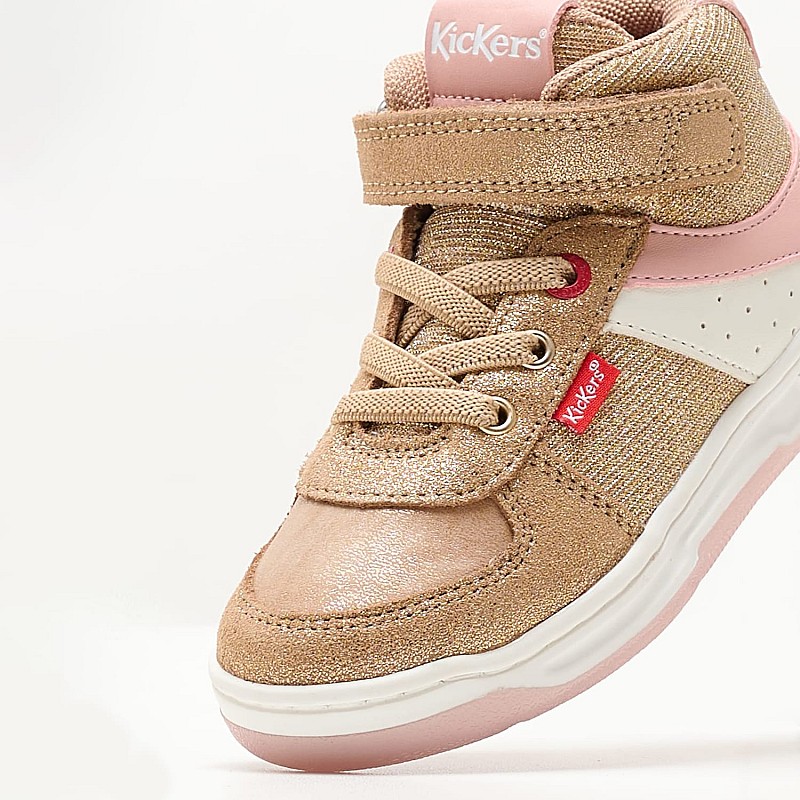 Kids Boots Kickalien24 Gold Leather Kickers