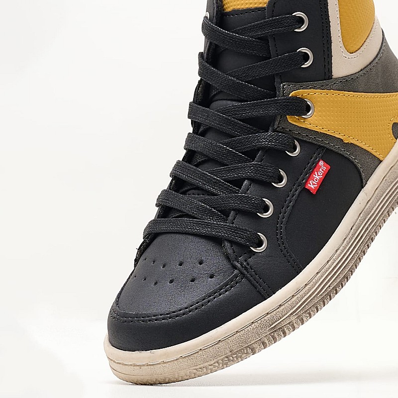 Kids Boots Lowell.Gr Black ECOleather Kickers