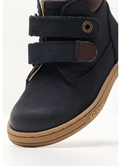 Kids Boots Tackeasy Blue Oily Leather Kickers