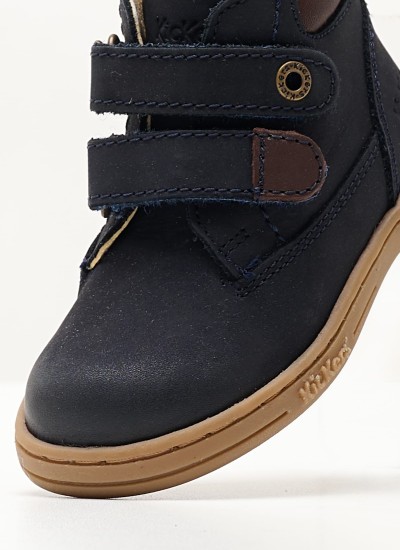 Kids Boots Tackeasy Blue Oily Leather Kickers