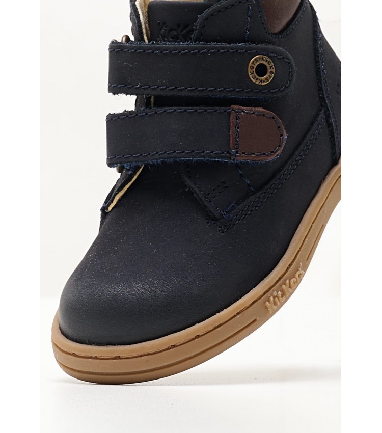 Kids Boots Tackeasy Blue Oily Leather Kickers