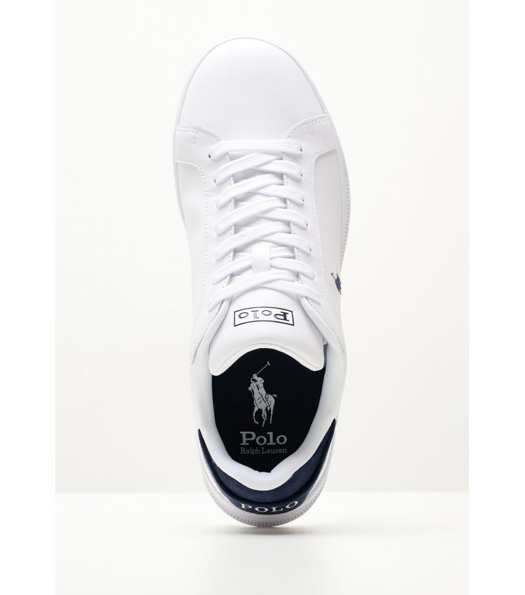 Men Casual Shoes Hrt.Lowtop White Leather Ralph Lauren
