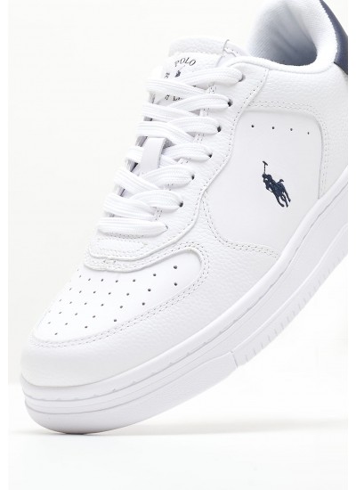 Women Casual Shoes Masters.Wmn White Leather Ralph Lauren