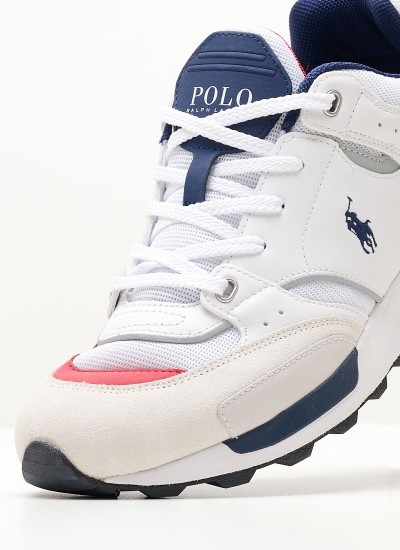 Ανδρικά Παπούτσια Casual Trackstr.200 Άσπρο Δέρμα Ralph Lauren