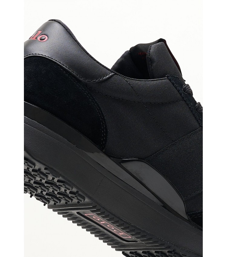 Men Casual Shoes Train89 Black Fabric Ralph Lauren