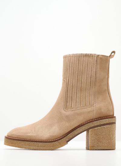 Women Boots 38C3 Taupe Buckskin Frau