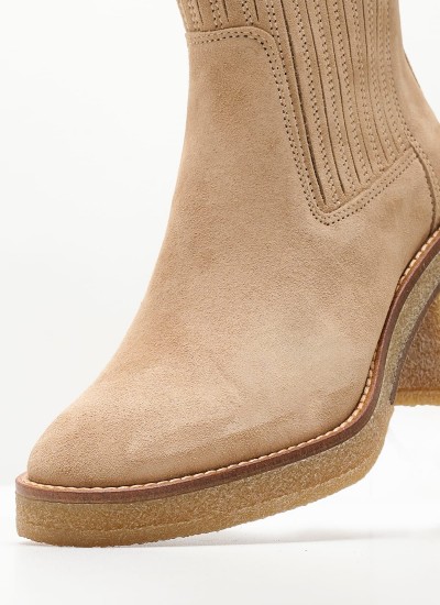 Women Boots 38C3 Taupe Buckskin Frau