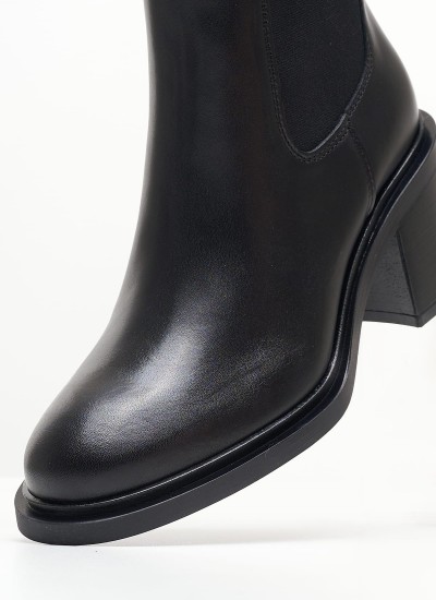 Women Boots 96Y6 Black Leather Frau