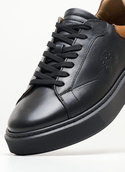 Ανδρικά Παπούτσια Casual 232001 Μαύρο Δέρμα La Martina