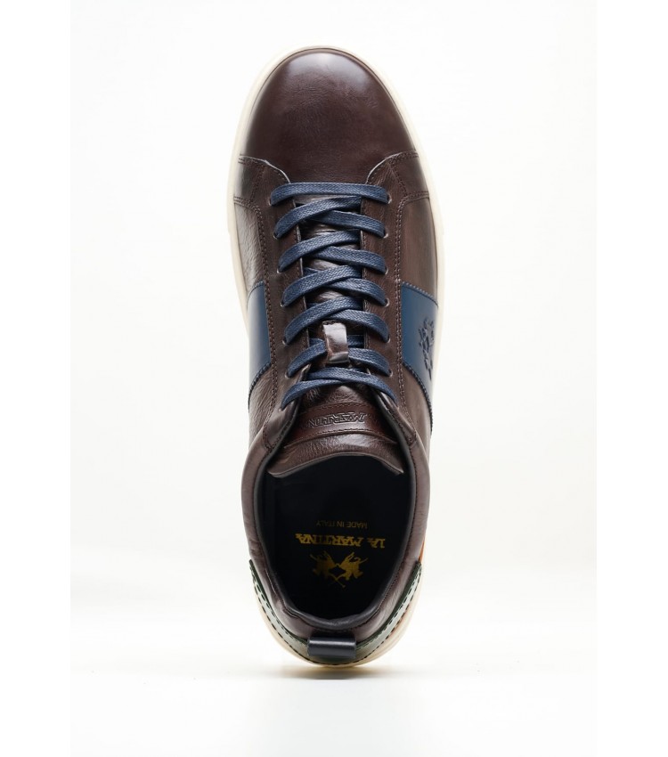 Men Casual Shoes 232011 Brown Leather La Martina