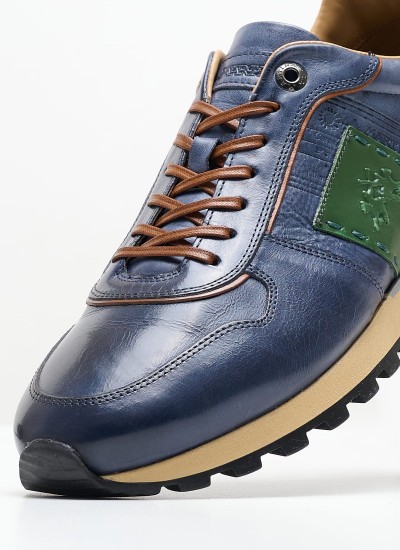 Men Casual Shoes 232040 Blue Leather La Martina