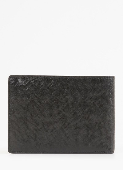 Men Wallets Esteban Black Leather La Martina