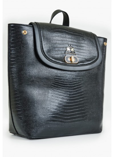 Women Bags Mireia.Bpack Black ECOleather La Martina