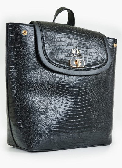 Women Bags Mireia.Bpack Black ECOleather La Martina