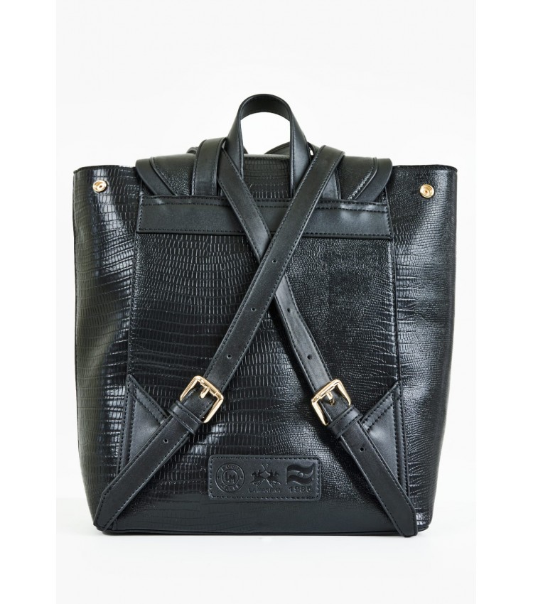 Women Bags Mireia.Bpack Black ECOleather La Martina