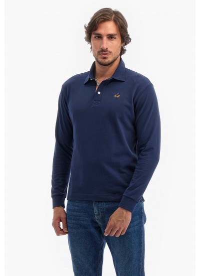 Ανδρικές Μπλούζες Polo.Hv Σκούρο Μπλε Βαμβάκι La Martina