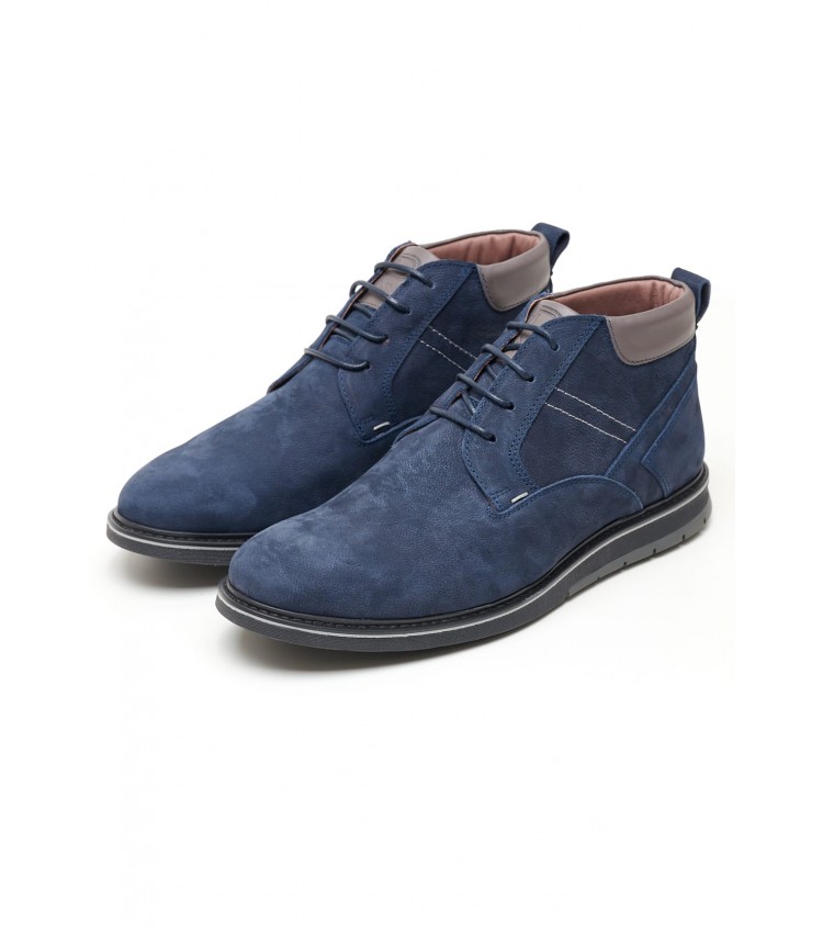 Men Boots 3602 Blue Nubuck Leather Damiani