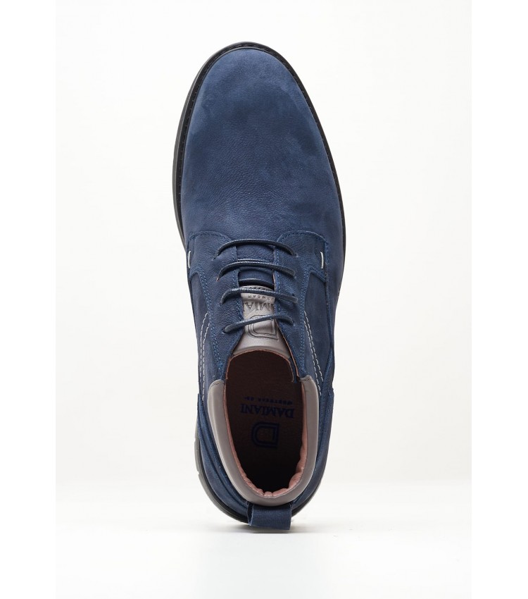 Men Boots 3602 Blue Nubuck Leather Damiani