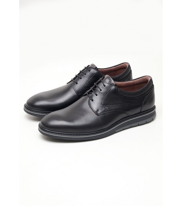 Men Shoes 3604 Black Leather Damiani