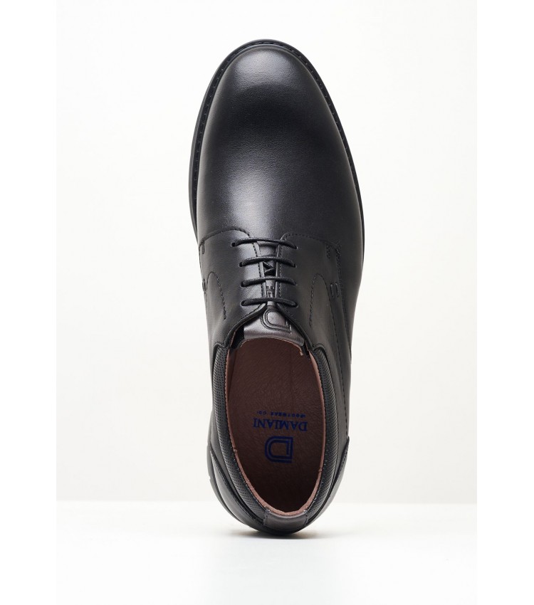 Men Shoes 3604 Black Leather Damiani
