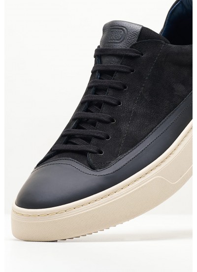 Men Casual Shoes 4303 Black Nubuck Leather Damiani
