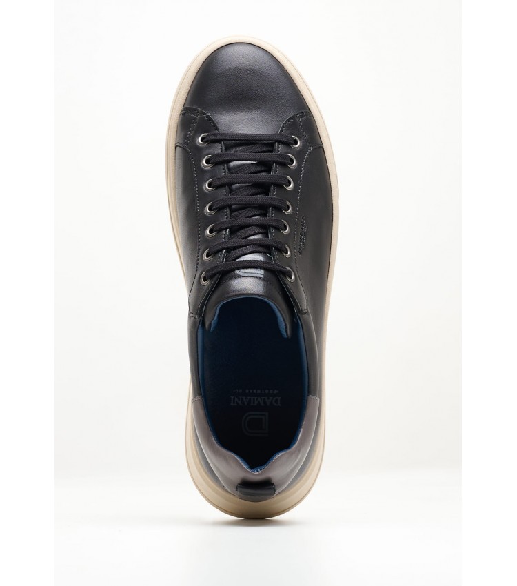Men Casual Shoes 4306 Black Leather Damiani