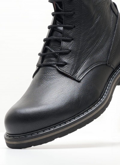 Ανδρικά Μποτάκια U6795 Μαύρο Δέρμα Boss shoes