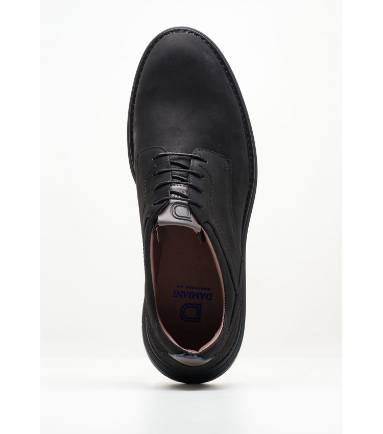 Men Shoes 5200 Black Oily Leather Damiani