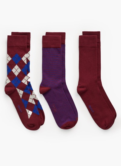 Men Socks Argyle.3pack Bordo Cotton GANT