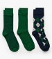 Men Socks Argyle.3pack Green Cotton GANT