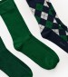 Men Socks Argyle.3pack Green Cotton GANT