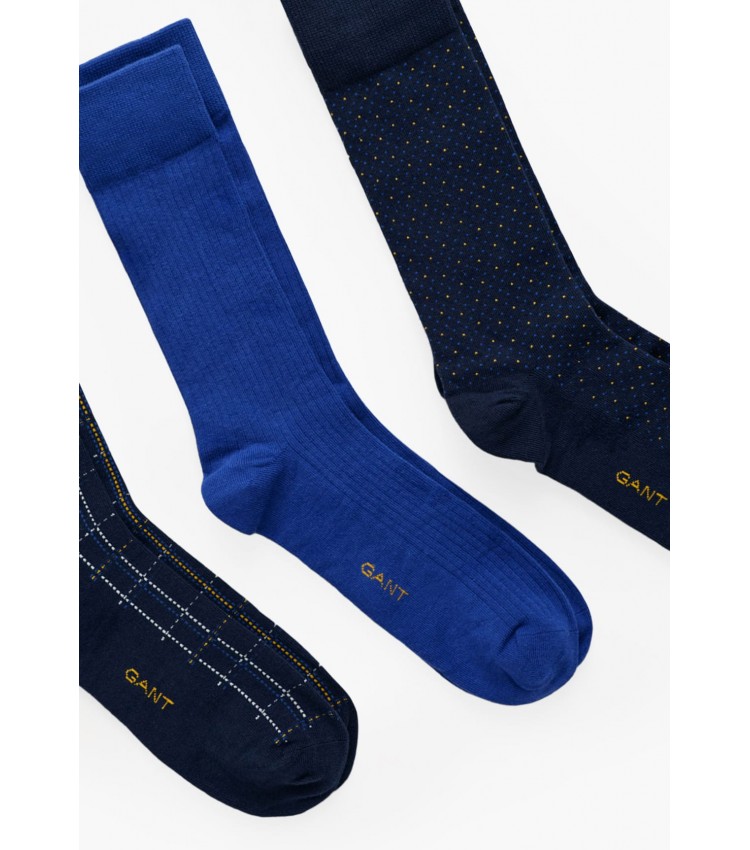 Ανδρικές Κάλτσες Check.3pack Σκούρο Μπλε Βαμβάκι GANT