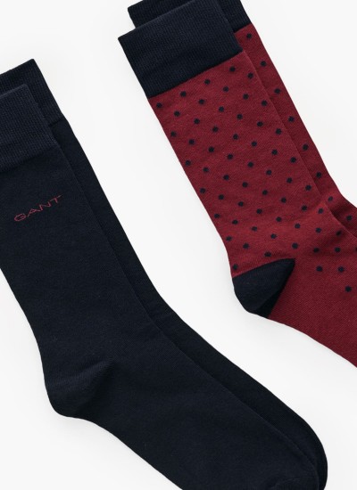 Men Socks Dot.2pack Bordo Cotton GANT