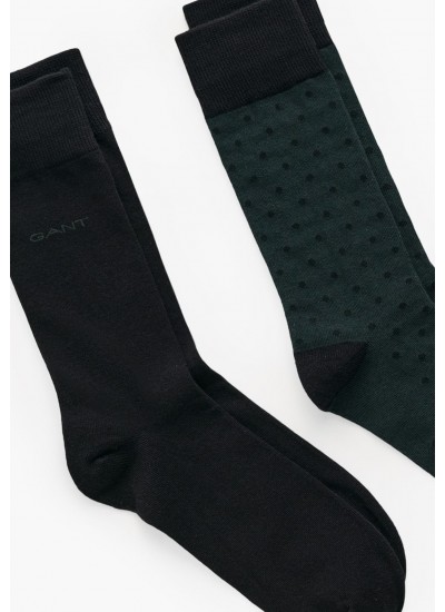 Men Socks Dot.2pack Green Cotton GANT