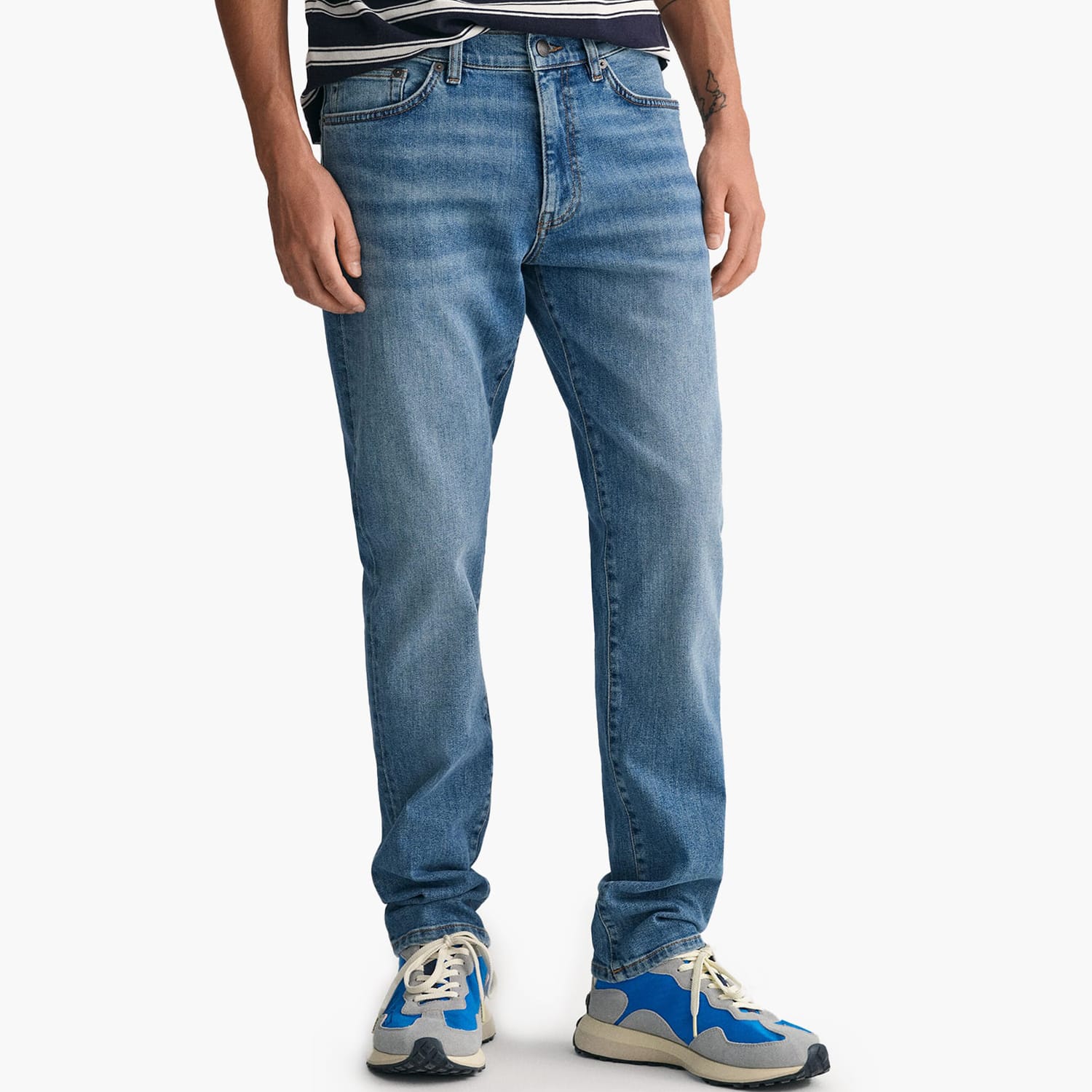 Ανδρικά Παντελόνια Jeans.Sl Μπλε Βαμβάκι GANT