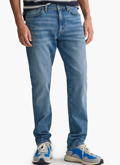 Ανδρικά Παντελόνια Jeans.Sl Μπλε Βαμβάκι GANT