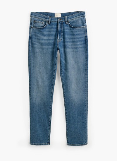 Men Pants Jeans.Sl Blue Cotton GANT