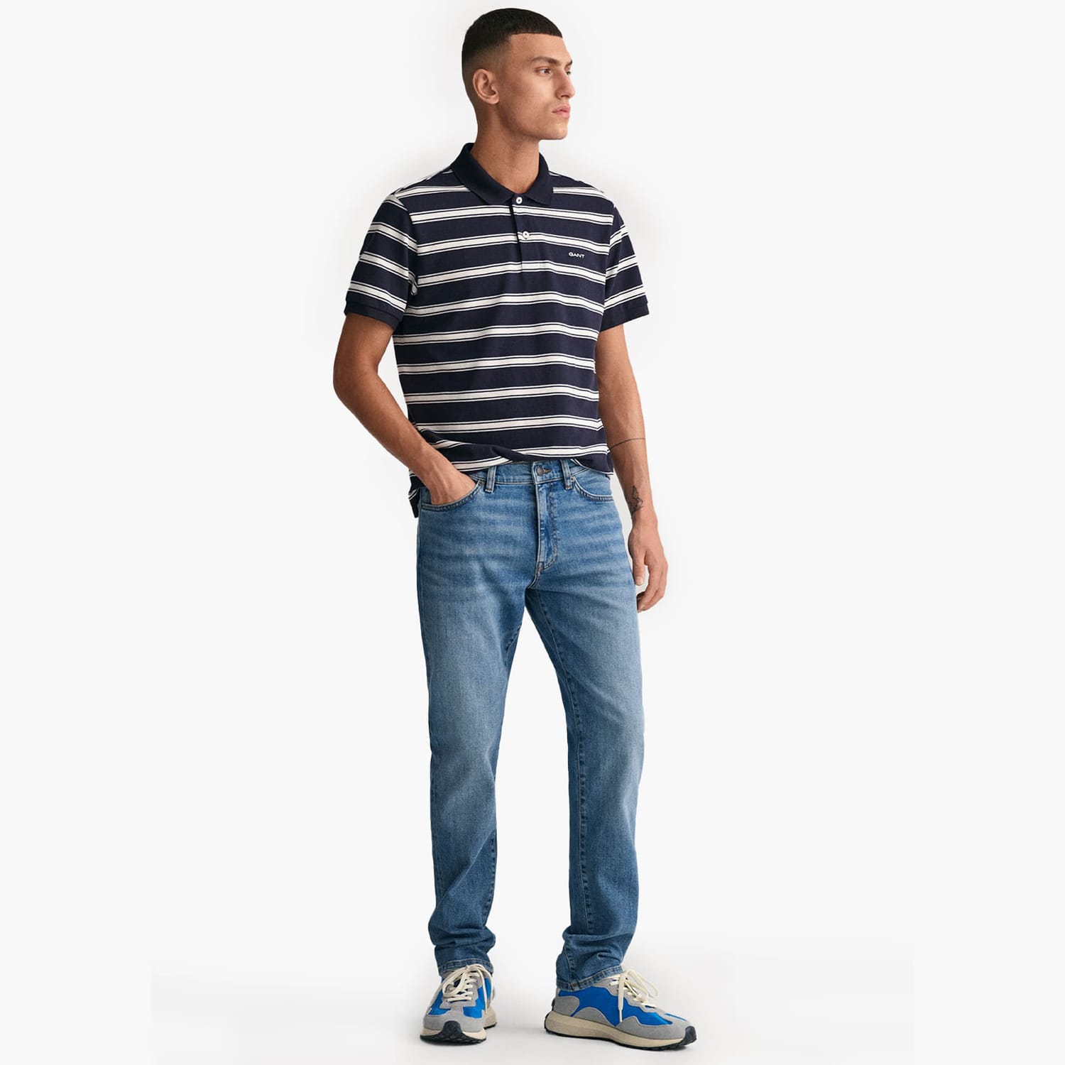 Men Pants Jeans.Sl Blue Cotton GANT Men Pants Jeans.Sl Blue Cotton GANT