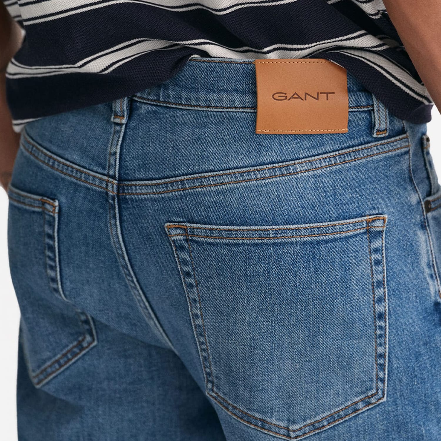 Men Pants Jeans.Sl Blue Cotton GANT Men Pants Jeans.Sl Blue Cotton GANT