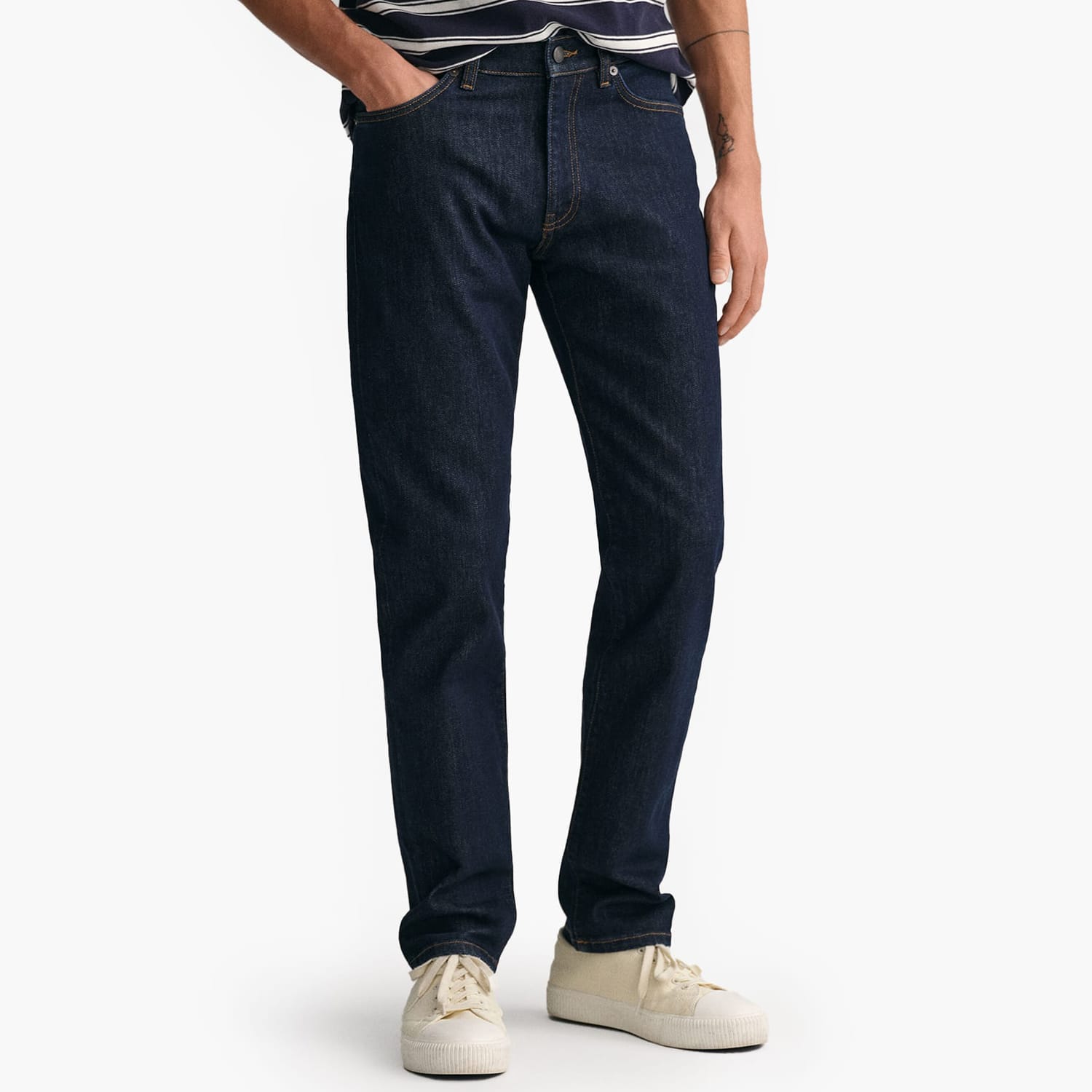 Ανδρικά Παντελόνια Jeans.Sl Σκούρο Μπλε Βαμβάκι GANT