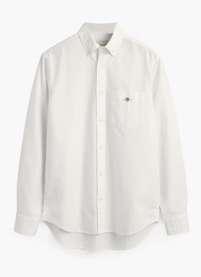 Men Shirts Oxford.Shirt White Cotton GANT