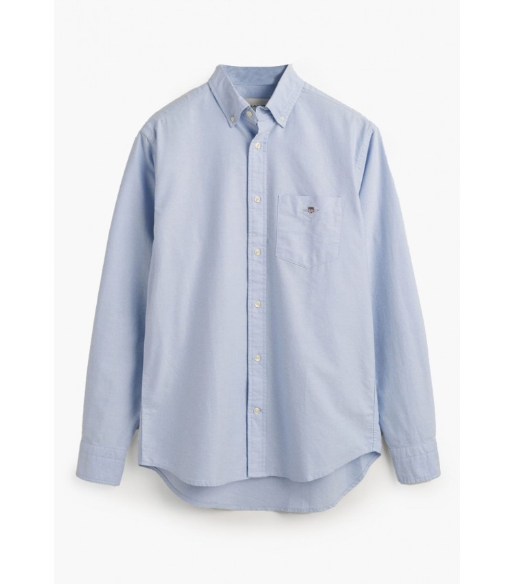 Men Shirts Oxford.Shirt LightBlue Cotton GANT