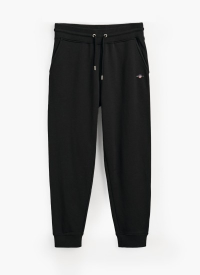 Men Pants Reg.Sweatpant Black Cotton GANT