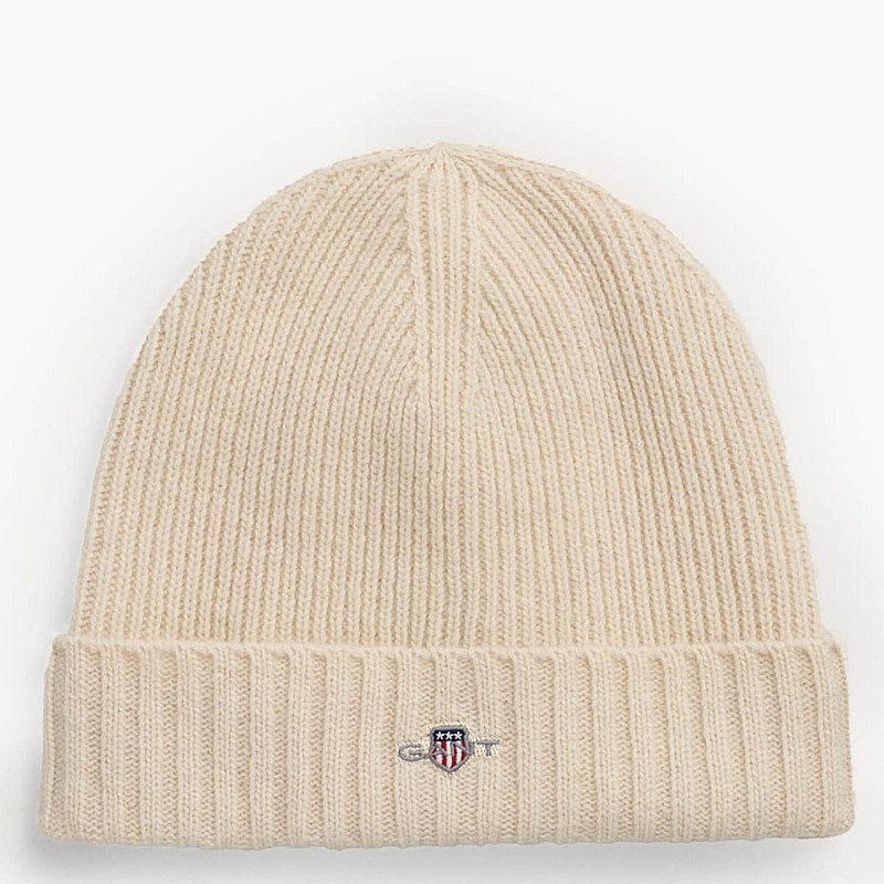 Ανδρικοί Σκούφοι Shield.Beanie Μπεζ Μαλλί GANT