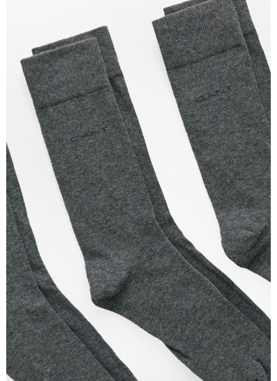 Ανδρικές Κάλτσες Soft.3pack Γκρι Βαμβάκι GANT
