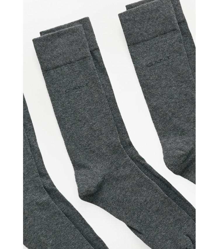 Men Socks Soft.3pack Grey Cotton GANT