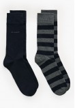 Men Socks Striped.2pack Grey Cotton GANT