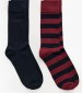Ανδρικές Κάλτσες Striped.2pack Μπορντό Βαμβάκι GANT