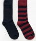 Men Socks Striped.2pack Bordo Cotton GANT