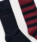 Men Socks Striped.2pack Bordo Cotton GANT